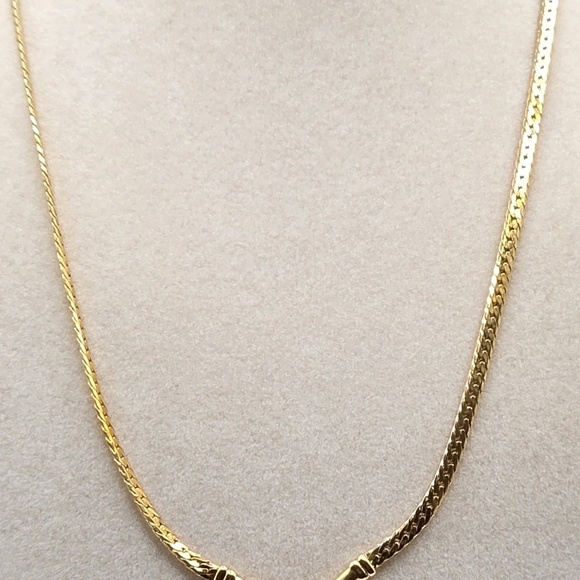 Vintage Avon Marquise Crystal Tennis Style Y-Necklace Gold Tone 17" - Picture 12 of 12